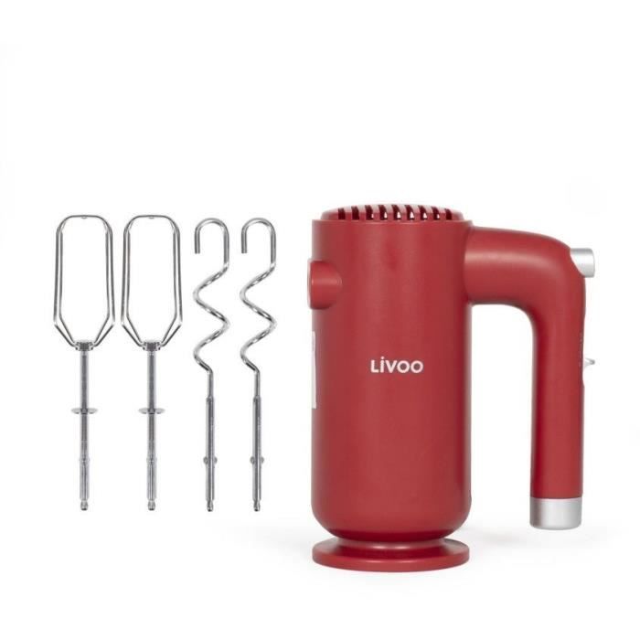 Electric mixer - LIVOO - DOP243R - 250 w - 5 speeds - Red