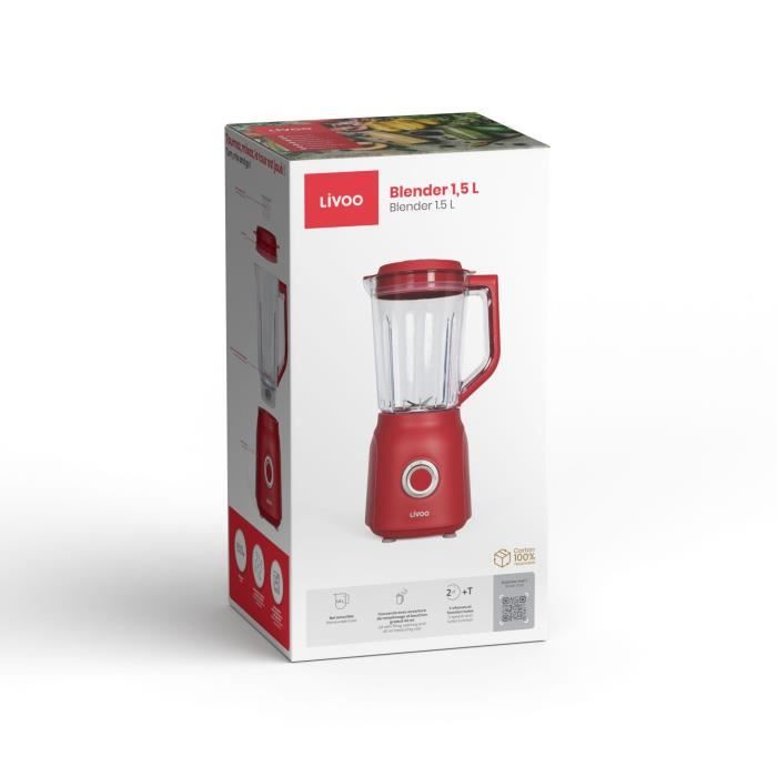 Blender 1.5 L - Livoo - DOP242R - Chili red