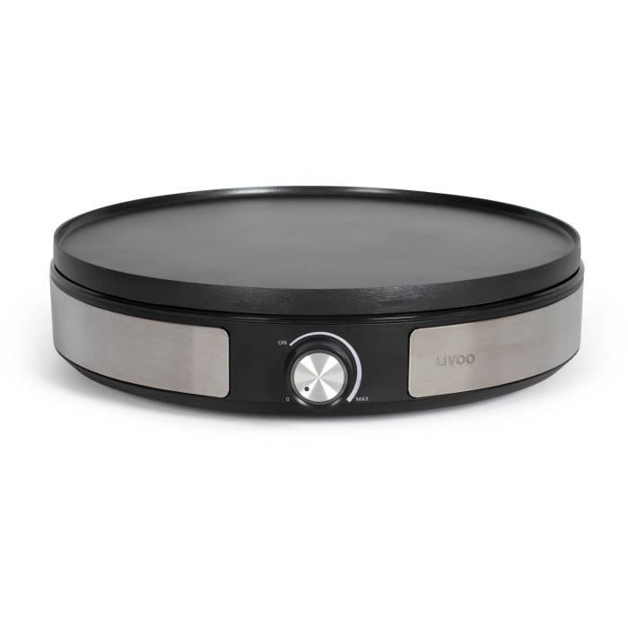 Reversible crepe maker - LIVOO - DOP247 - 1500W - Reversible plate: 1 x Ø33 or 7 x Ø10 cm - Non-stick - Adjustable thermostat