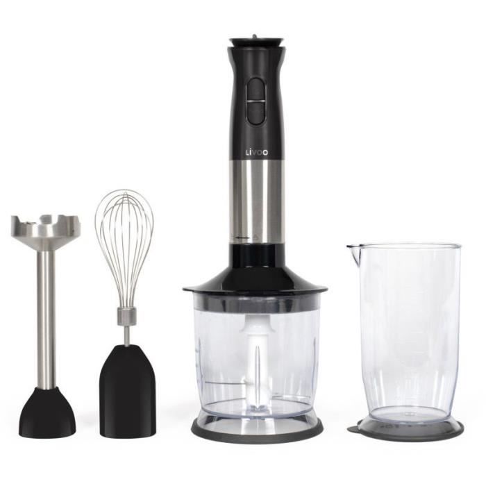 Hand blender set - LIVOO - DOP246 - 800 W - 12 speeds - Black
