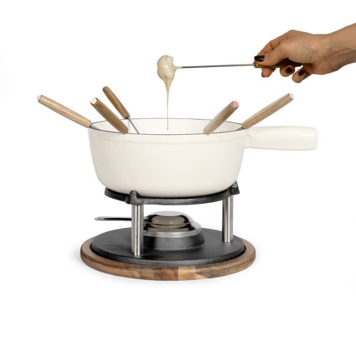 Traditional fondue set - LIVOO - MEN426C - 2.6L - 6 people - Enameled cast iron - 6 forks - Fondue pot suitable for all heat sources