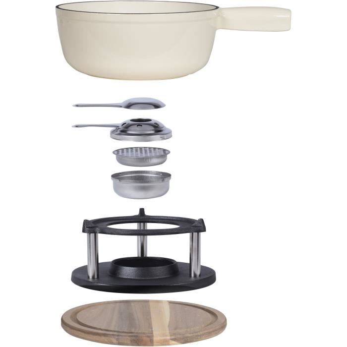 Traditional fondue set - LIVOO - MEN426C - 2.6L - 6 people - Enameled cast iron - 6 forks - Fondue pot suitable for all heat sources