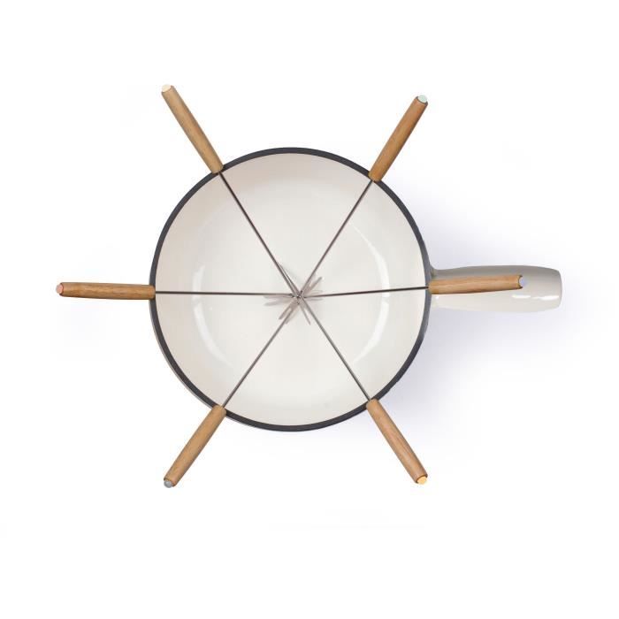 Traditional fondue set - LIVOO - MEN426C - 2.6L - 6 people - Enameled cast iron - 6 forks - Fondue pot suitable for all heat sources