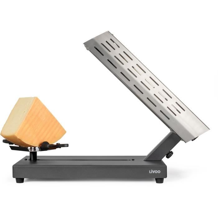 Traditional raclette machine - LIVOO - DOC314 - 600W - 6 to 8 people - Removable, sliding cheese holder, 360° - 2 spatulas