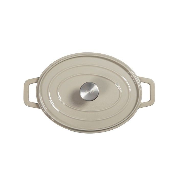 Oval cast iron casserole dish - Livoo - MEP129G - Grey
