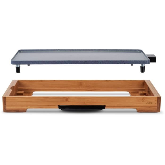 Plancha - LIVOO - DOC322 - 2200W - Removable cast aluminum plate - Adjustable thermostat