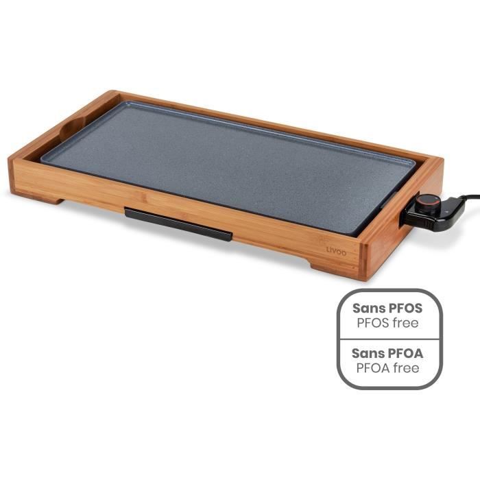 Plancha - LIVOO - DOC322 - 2200W - Removable cast aluminum plate - Adjustable thermostat