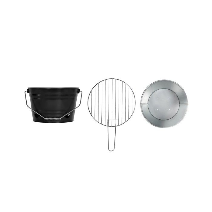 Portable charcoal barbecue - LIVOO - DOC327N - Stainless steel - Cooking surface ø27 cm - Height 24 cm