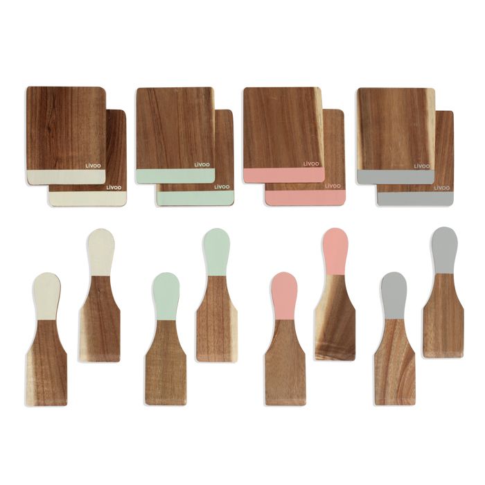 Livoo Set of 8 spatulas + 8 wooden boards - MEN427