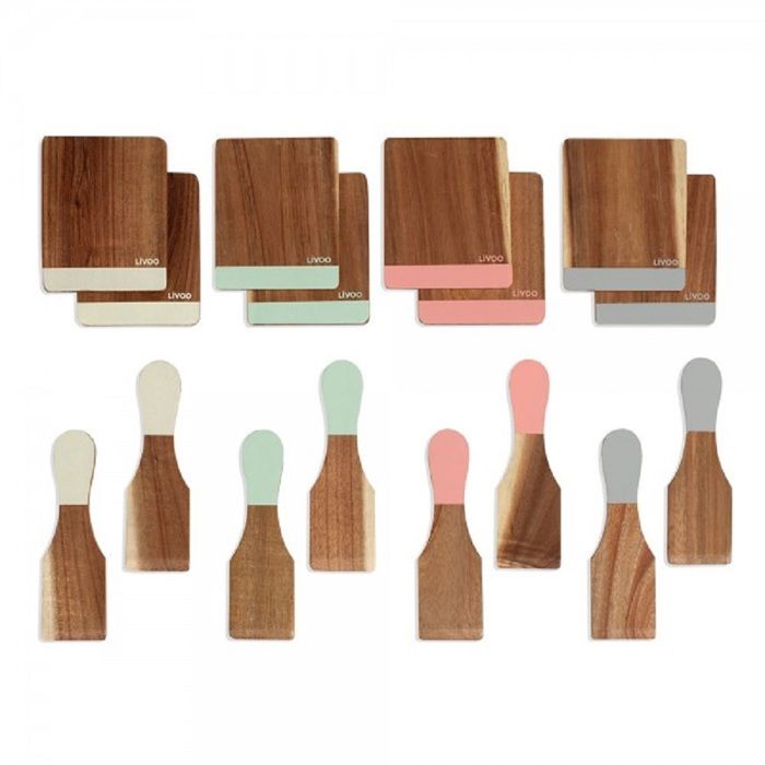 Livoo Set of 8 spatulas + 8 wooden boards - MEN427