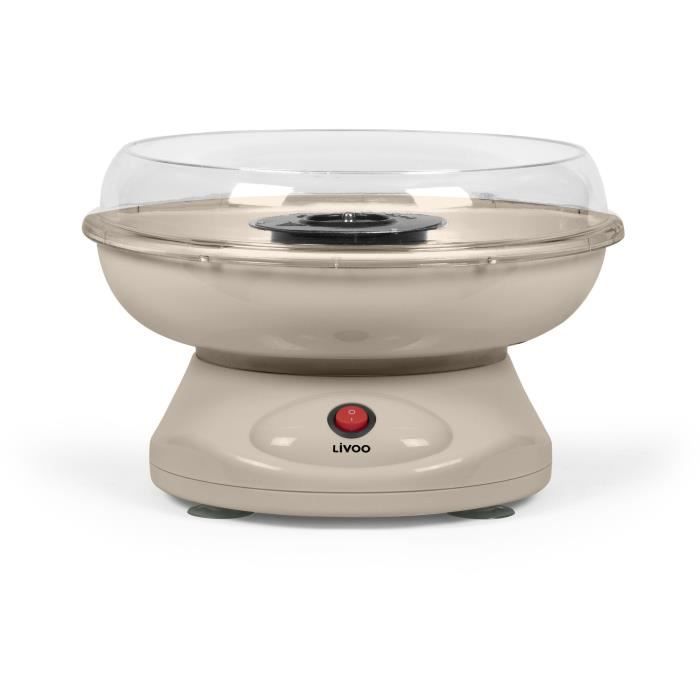 Cotton candy machine - LIVOO - DOM468C - 450W - Removable bowl and lid - Measuring spoon and 10 bamboo sticks included