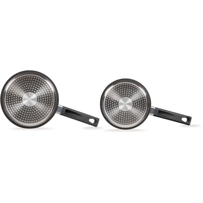 Set of 2 saucepans - LIVOO - MEP154N - Non-stick without PFOA or PFOS - Silicone handle - All hobs including induction