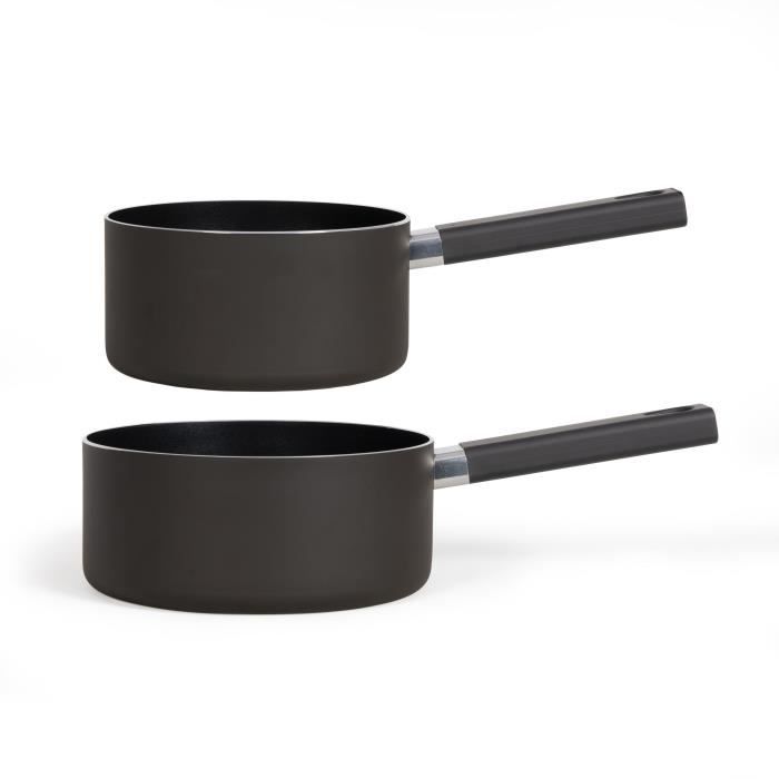 Set of 2 saucepans - LIVOO - MEP154N - Non-stick without PFOA or PFOS - Silicone handle - All hobs including induction