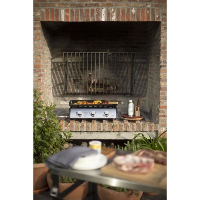 Gas plancha 3 burners 61 x 38 cm