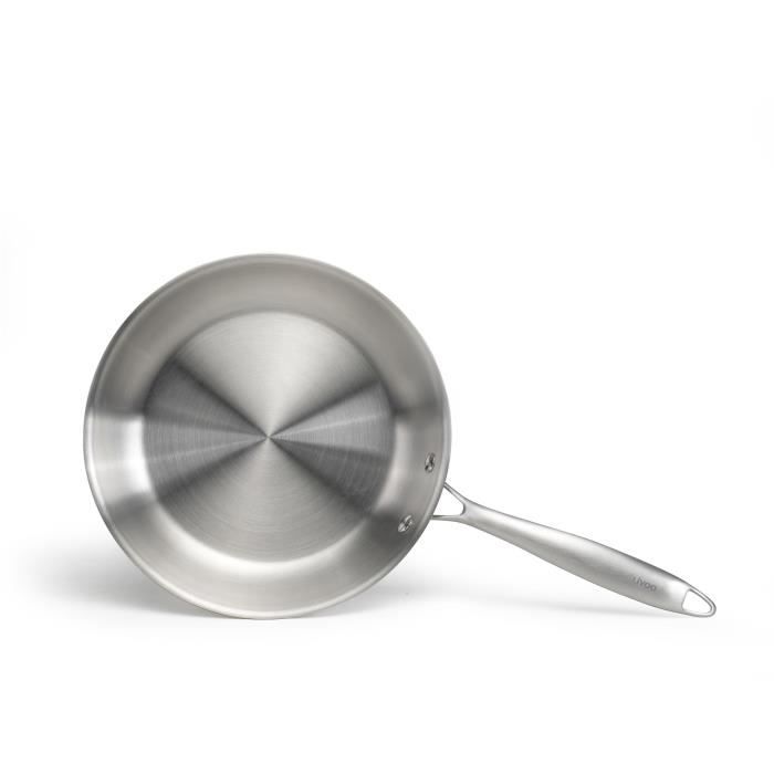 Brigade - 20 cm stainless steel frying pan - LIVOO - MEP157 - Triply stainless steel - Suitable for all hobs including induction - Made in France