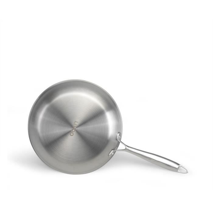 Brigade - 20 cm stainless steel frying pan - LIVOO - MEP157 - Triply stainless steel - Suitable for all hobs including induction - Made in France