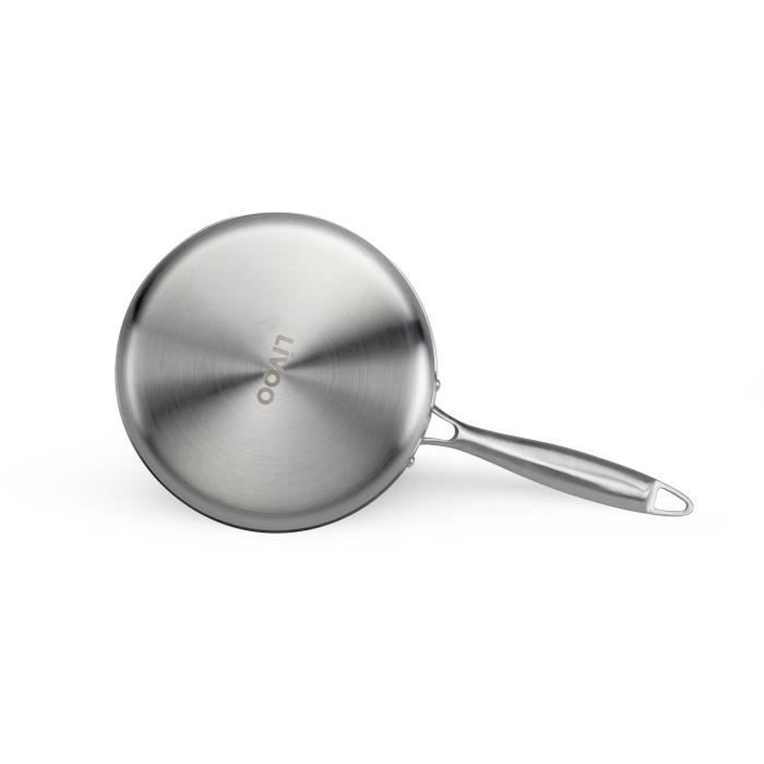 Brigade - 18 cm stainless steel saucepan - LIVOO - MEP160 - Triply stainless steel - Suitable for all heat sources including induction - Made in France