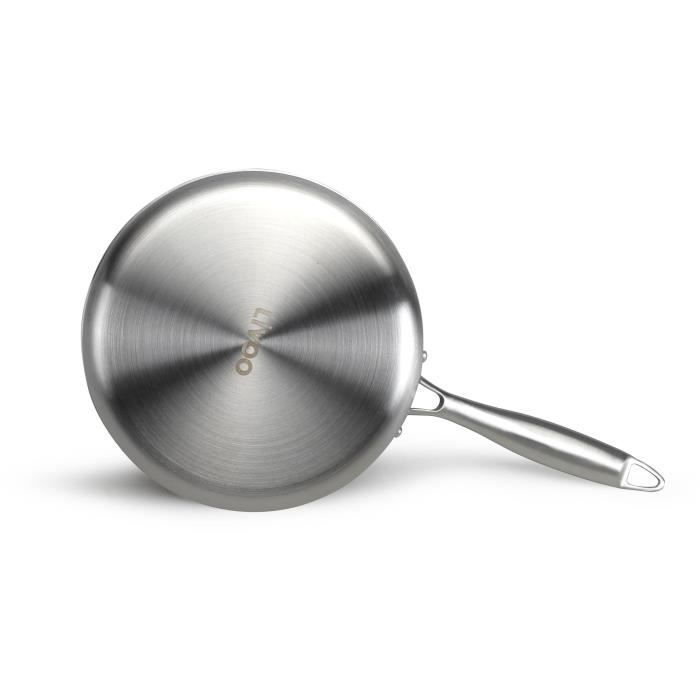 Brigade - 20 cm stainless steel saucepan - LIVOO - MEP161 - Triply stainless steel - Suitable for all hobs including induction - Made in France