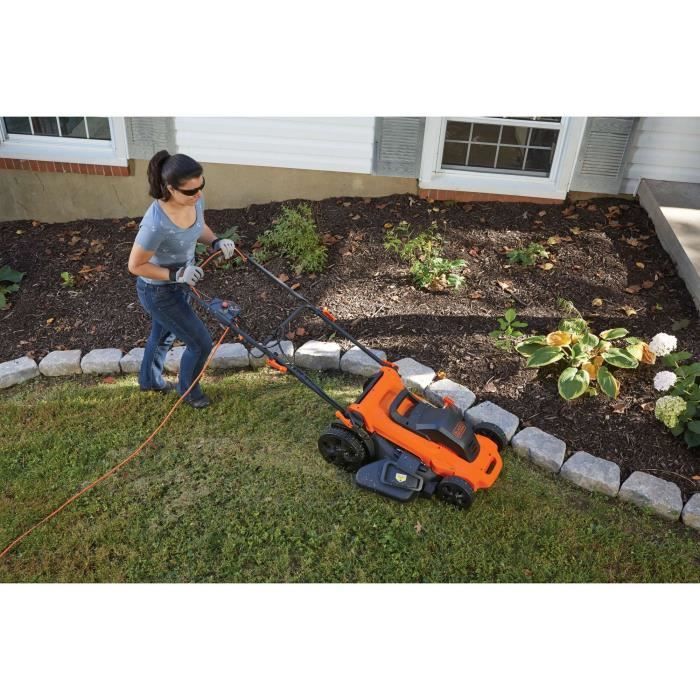 Electric mower 48cm LM2000 -QS Black+Decker - 7 adjustable heights from 30 to 100 mm - 50L filling tank