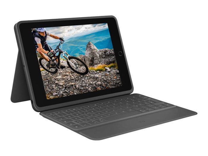Ultra-protective Keyboard Case - LOGITECH - Rugged Folio - For iPad (7th, 8th, 9th and 10th generations) - Oxford color