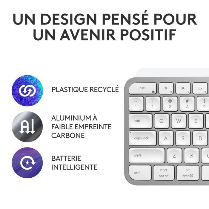 Keyboard - Wireless - Logitech - MX Keys S - Backlit - AZERTY - White