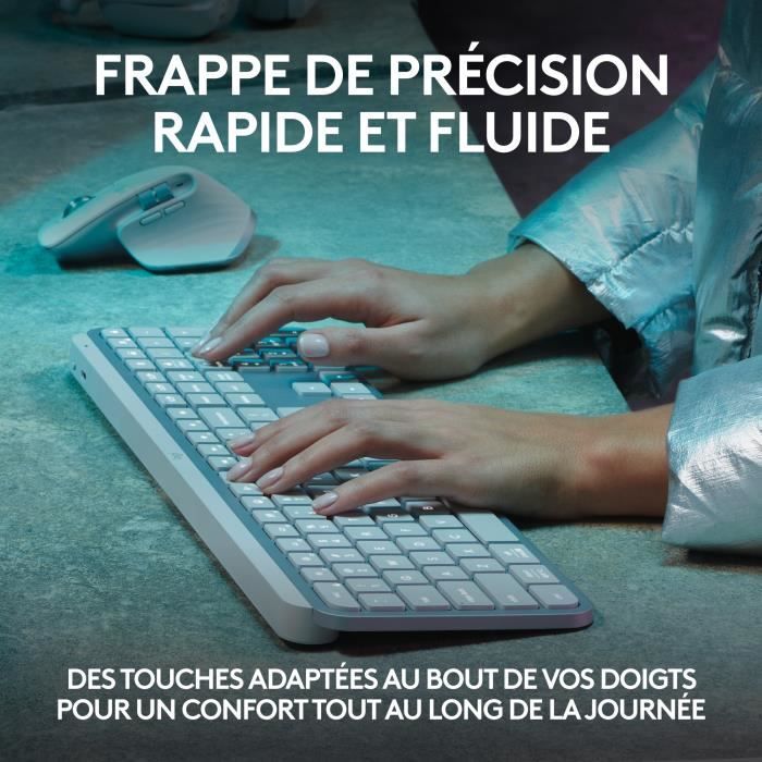 Keyboard - Wireless - Logitech - MX Keys S - Backlit - AZERTY - White