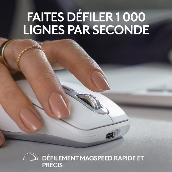 Wireless Mouse - LOGITECH - MX Anywhere 3S - Bluetooth - Silent Clicks - 6 buttons - Graphite
