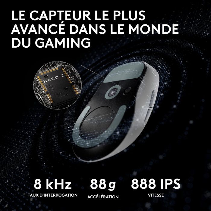 Logitech G PRO X SUPERLIGHT 2 LIGHTSPEED Wireless Gaming Mouse, Lightweight - White