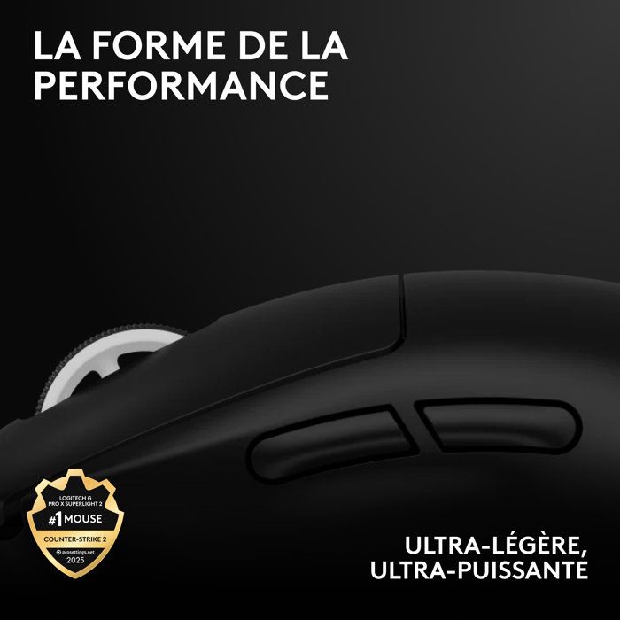 Gaming mouse - Wireless - Logitech G - G PRO X 2 Superlight - Black
