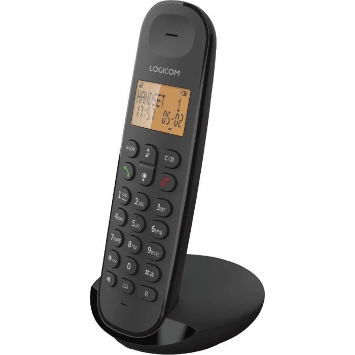 Cordless landline telephone - LOGICOM - DECT ILOA 150 SOLO - Black - Without answering machine