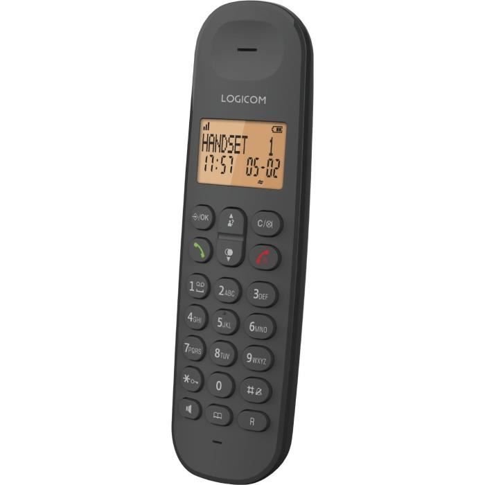 Cordless landline telephone - LOGICOM - DECT ILOA 150 SOLO - Black - Without answering machine