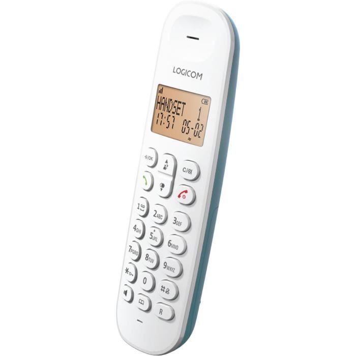 Fixed cordless telephone - LOGICOM - DECT ILOA 150 SOLO - Turquoise - Without answering machine