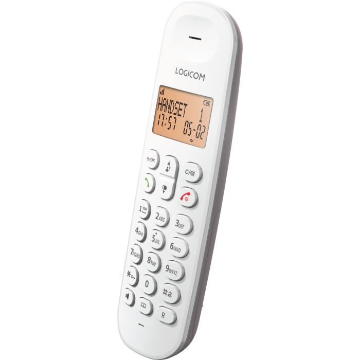 Cordless landline phone - LOGICOM - DECT ILOA 155T SOLO - Taupe - With answering machine