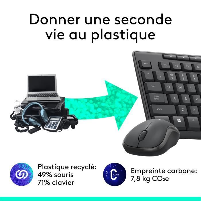 LOGITECH - Keyboard Combo - Wireless Mouse and Silent - MK295