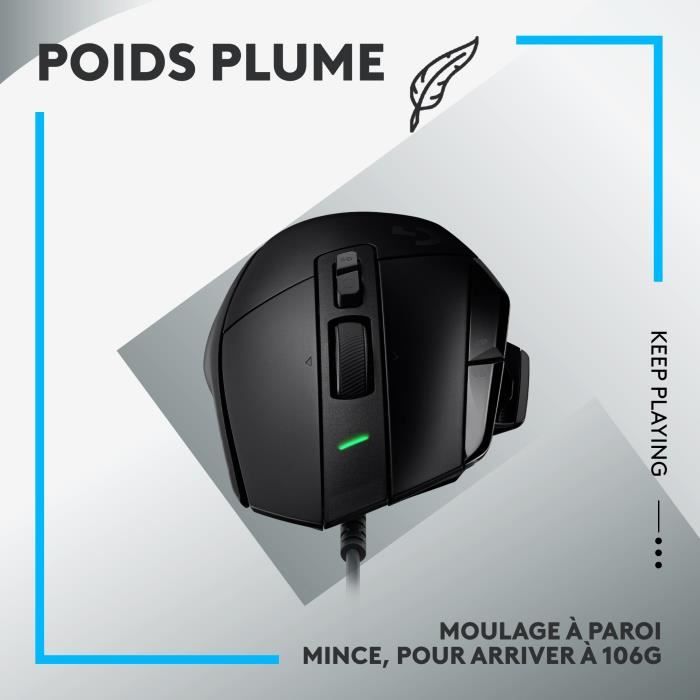 Logitech - G502 x Small Gaming Wireless - LightForce Primary Hybrid Optical -Mechanic Pimples, Gaming Hero 25K Sensor - Black