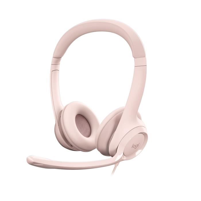 Logitech H390 Stereo wired helmet with antibruity microphone, USB -A - Rose