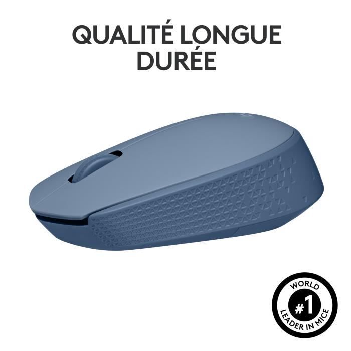 Logitech M171 Wireless mouse 2.4 GHz with mini -USB mini -receiver, optical monitoring, ambidextrous - blue gray