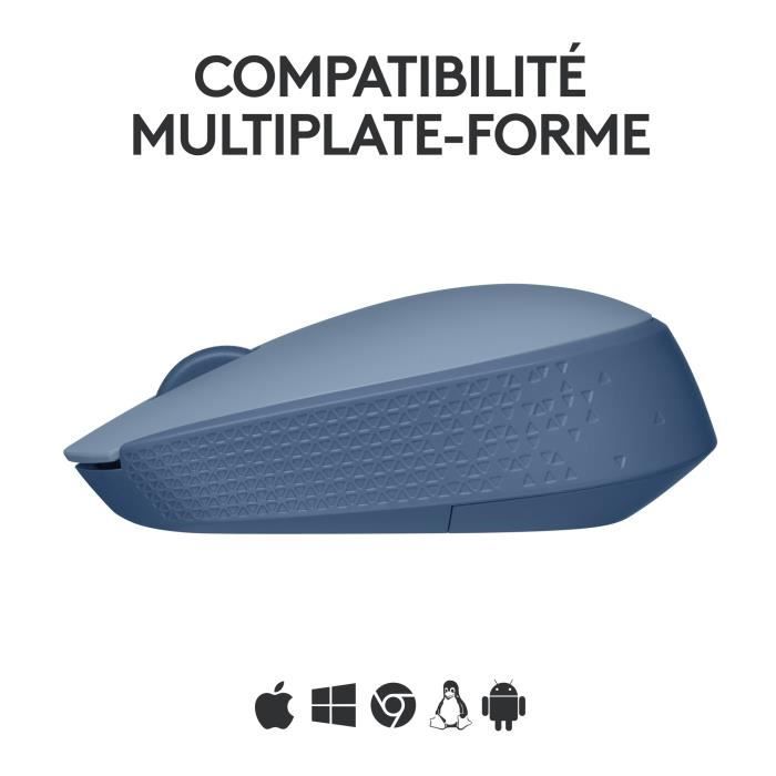 Logitech M171 Wireless mouse 2.4 GHz with mini -USB mini -receiver, optical monitoring, ambidextrous - blue gray