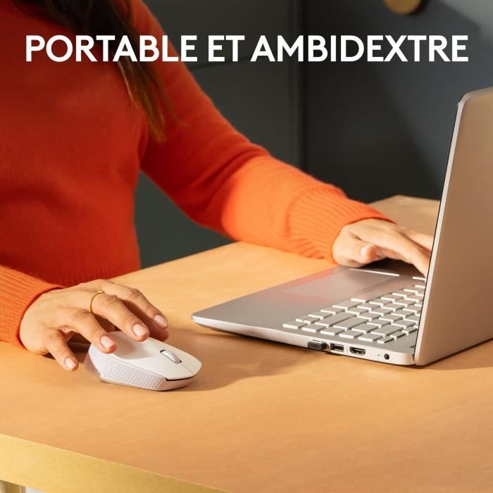 Logitech M171 2.4 GHz Wireless Mouse with USB Mini Receiver, Optical Tracking, Ambidextrous - Off-White