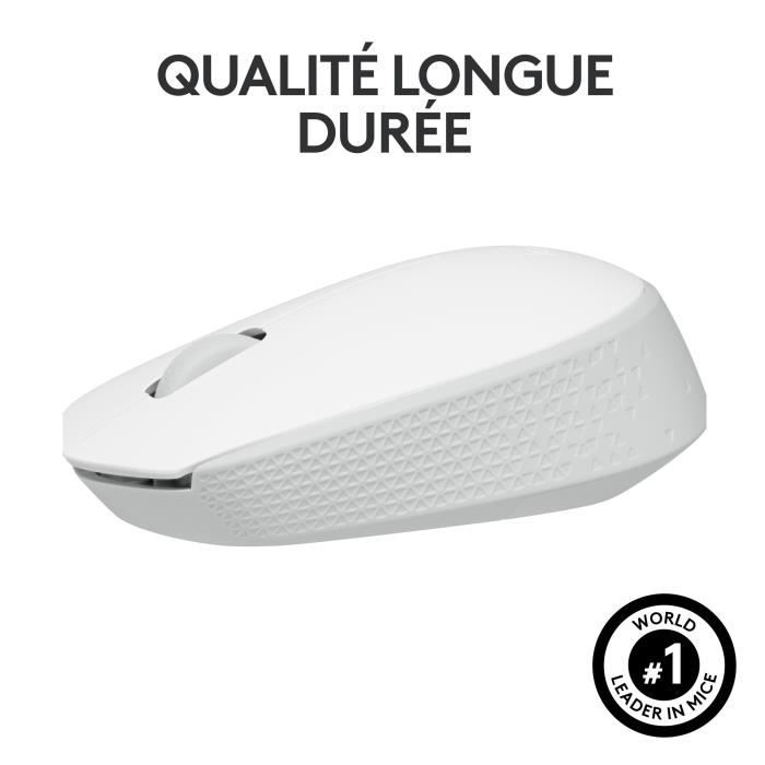 Logitech M171 2.4 GHz Wireless Mouse with USB Mini Receiver, Optical Tracking, Ambidextrous - Off-White