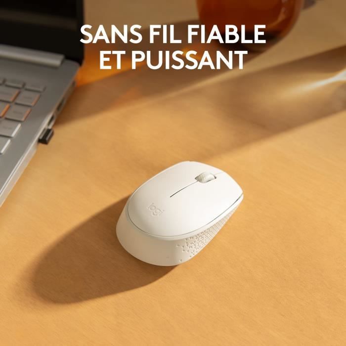 Logitech M171 2.4 GHz Wireless Mouse with USB Mini Receiver, Optical Tracking, Ambidextrous - Off-White