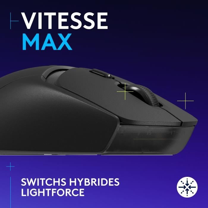 Logitech G309 LIGHTSPEED Wireless Mouse, Lightweight, LIGHTFORCE Hybrid Switches, HERO 25K Sensor - Black