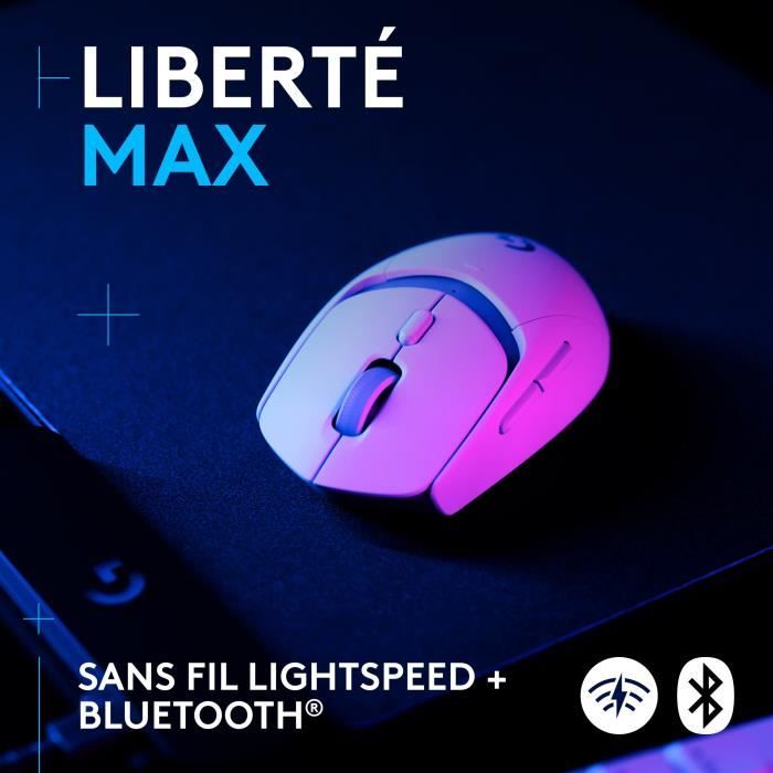 Logitech G309 LIGHTSPEED Wireless Mouse, Lightweight, LIGHTFORCE Hybrid Switches, HERO 25K Sensor - White