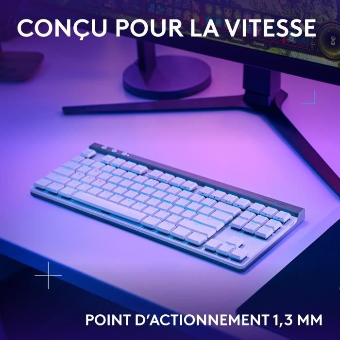 Logitech G515 LIGHTSPEED Wireless Keyboard without Numeric Keypad (Brown Switch) - White