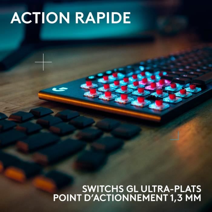 Gaming keyboard - wireless - Logitech G - G915 X - Clicky switch - AZERTY - Black