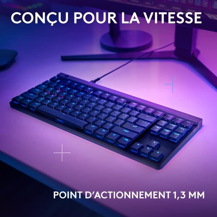 Gaming keyboard - wired - Logitech G - G515 TKL - Mechanical - RGB - AZERTY - Black