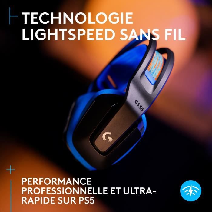 Gaming Headset - Wireless - LOGITECH G - G535 LIGHTSPEED - PC & PS5 - Black/Blue