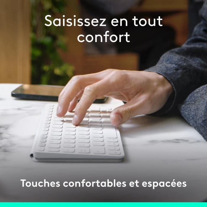Logitech KEYS-TO-GO 2 Tablet Keyboard, UNIVERSAL BLUETOOTH KEYBOARD - Pale Grey