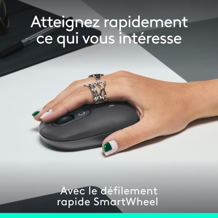 Mouse - Wireless - Logitech - Pop Mouse - Graphite