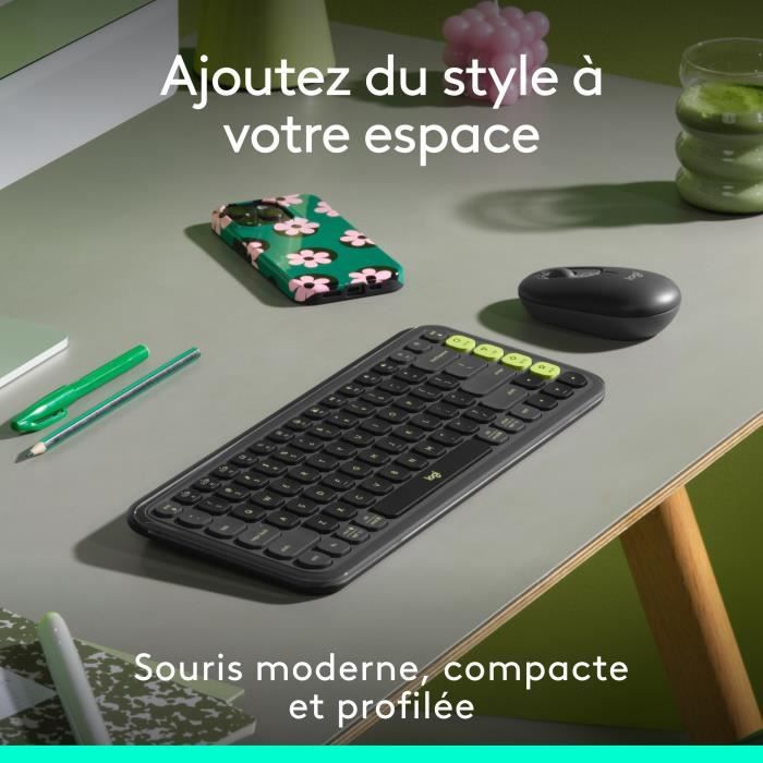 Mouse - Wireless - Logitech - Pop Mouse - Graphite